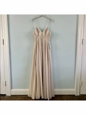 NWT‎ Azazie Everleigh Frost A-Line Pleated Chiffon Maxi Bridesmaid Dress thumbnail 5