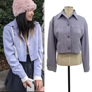 Aritzia Wilfred‎ Little Cropped Jacket Lavish Lavender Purple Size Medium thumbnail 2