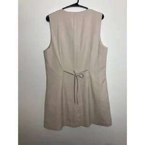 Abercrombie & Fitch Mini Dress Womens L Beige Excellent Button Front Tie Back thumbnail 5