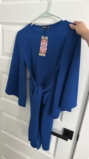 Boohoo Blue Wrap Dress thumbnail 1