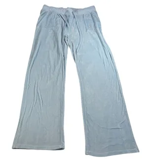 Juicy Couture womens light blue velour pants. Size XL. Juicy bedazzle, wide leg thumbnail 1