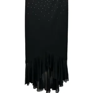 Vtg Taboo Sequin Glitter Maxi Dress High Low Ruffle Hem Large Whimsygoth Fairy thumbnail 8
