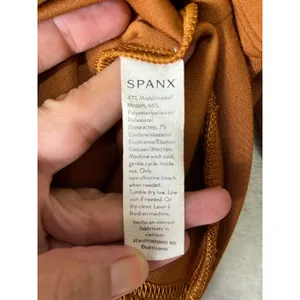 Spanx AirEssentials Half Zip Pullover Butterscotch Orange Soft Lounge Top Small thumbnail 6
