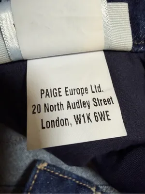 PAIGE Leenah High Rise Wide Leg Jeans Sz 28 Ceremony Dark Wash Stretch Denim thumbnail 9