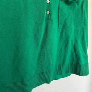 By Anthropologie Collared Polo‎ Muscle Sweater Tank Shirt Sz M Green thumbnail 6