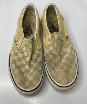 Vans‎ yellow checkered slip on sneakers unisex sizing thumbnail 1