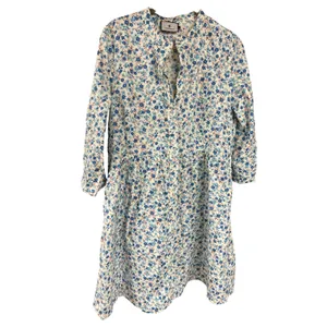 Tuckernuck Calico Ditsy Floral Royal Shirt Dress Blue White Size Small thumbnail 2