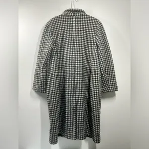 Loft Checked Coat NWT Single Button Lined Soft Cozy Pockets‎ Size XL Black/Cream thumbnail 7