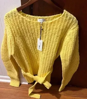 NWT Sea New York Nellie Tie Waist Sweater Yellow S thumbnail 1