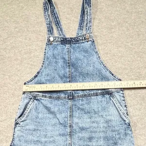 BLANKNYC Acid Wash Denim Overall Dress Blue Distressed Frayed Mini Sz 25 Classic thumbnail 7