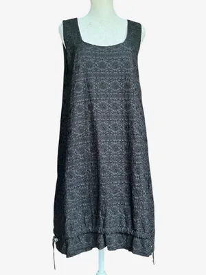 Pete & Greta Black‎ Silk Dress Sz L thumbnail 2