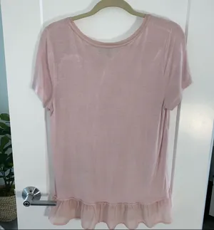Marled pink flowy top Size M thumbnail 5