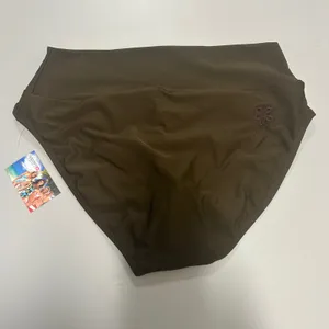 Hapari Tummy Tuk High Waisted Bikini Bottoms Brown UPF 50+ Large thumbnail 2