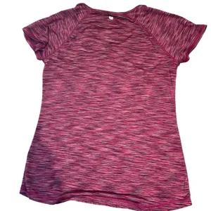 Lululemon Workout Gym Short Sleeve V-Neck Shirt Pink Purple Space Dye Sz 6 thumbnail 3