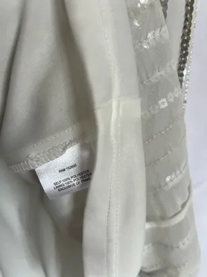 Layered With Love Beaded White Sequin Mini Dress thumbnail 5