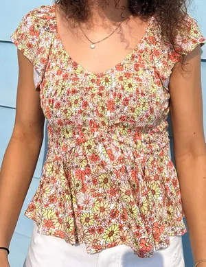 Floral Peplum Top thumbnail 3