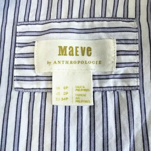 Maeve x Anthropologie Corset Button Down Striped Blouse Size 2 Petite thumbnail 11