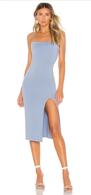 Lovers + Friends Skylar Midi Dress in Blue thumbnail 1