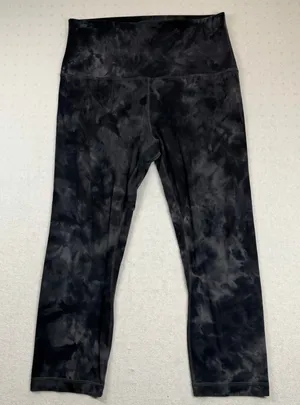 Lululemon Align Super High-Rise Crop 21” Diamond Dye Black Gray Size 12 thumbnail 1