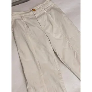 Anthropologie Cream Wide Leg Pants Womens US 0 High Rise Cotton Stretch Trouser thumbnail 8