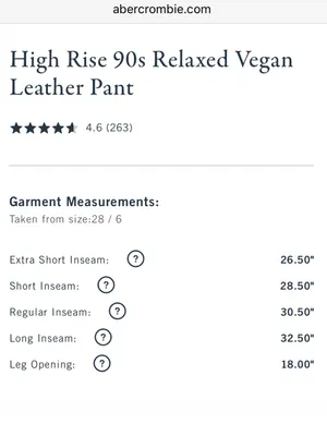 Abercrombie Curve Love High Rise 90s Relaxed Vegan Leather Pant Black Size 26 thumbnail 13