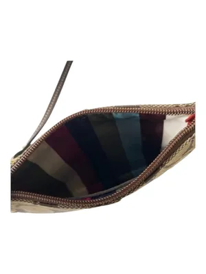 Coach ❃ Signature Monogram Jacquard Wristlet Clutch Bag ❃ Leather Trim ❃ Khaki ❃ thumbnail 9