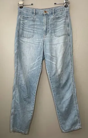 American Eagle Outfitters Mom Jeans Size 6 Light Wash Hemp Denim High Rise thumbnail 1