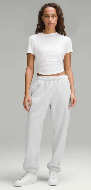 Lululemon Scuba Mid-Rise Oversized Jogger Heathered Core Ultra Light Grey XXS thumbnail 1