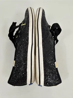Kate Spade x Keds Black Glitter Sneakers Size 10 thumbnail 5
