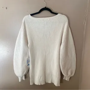 Majorelle Riley Tunic Sweater Ivory ribbed blouson sleeves knit Revolve As Is thumbnail 11