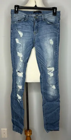 Vervet Flying Monkey- Blue Skinny Jeans with Rips thumbnail 1
