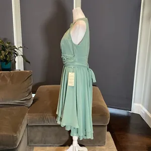 Women’s Halter Neck Chiffon High Low Prom Party Bridesmaid Dress Size 12 NWT thumbnail 3