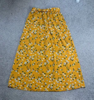 SHEIN Mustard Yellow Floral Maxi Skirt thumbnail 1
