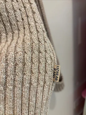 Vtg Liz Claiborne Sweater 100% Cotton Colorblock Cable Knit Size Large thumbnail 4