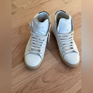 SAINT LAURENT Women's White Leather Hi Top Sneakers Size 38.5 thumbnail 13