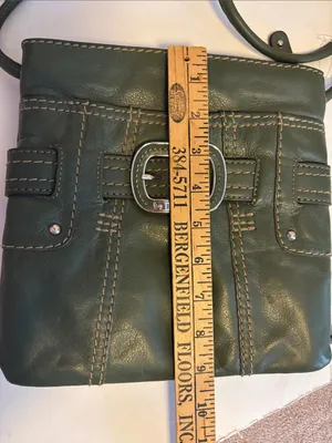 Tignanello Brand Olive Green Leather Crossbody With Distinctive Buckle Design thumbnail 10