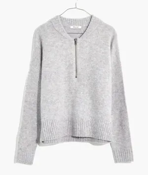 Madewell Women's York Half-Zip Pullover Sweater size S Neutral thumbnail 1