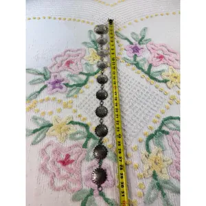 Vintage Silver Tone‎ Concho Belt Western Boho Stamped Metal Link Chain 31 Inch thumbnail 5