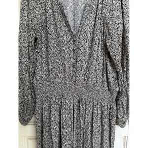 Faherty Womens Floral Print Long Sleeve Smocked Waist V Neck Mini‎ Dress Size XL thumbnail 3