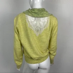 BKE Womens Sweater Small Yellow Snap Front Lounge Streetwear Cozy Retro‎ thumbnail 5