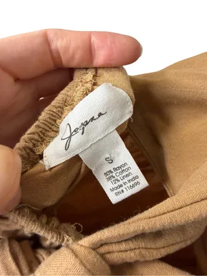 ✨🤎 Japna Brown Linen Blend Wide Leg‎ Jumpsuit Size Small Boho Tie Back 🤎✨ thumbnail 5