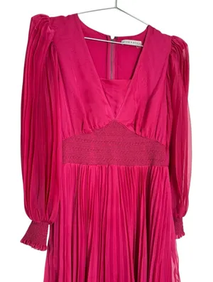 Alice & Olivia Sion‎ Pleated Asymmetric Dress thumbnail 1