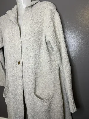UGG Cardigan Sweater Womens Large Gray Hooded Open Front Chunky Knit Pockets thumbnail 5