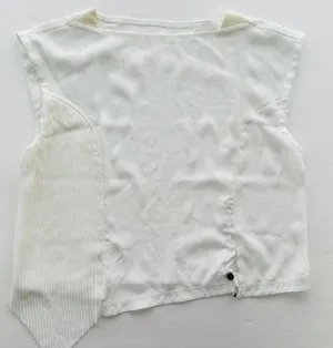 Lululemon LAB White Crinkle Sheer Tank Top Size 14 Avante Garde Casual thumbnail 1