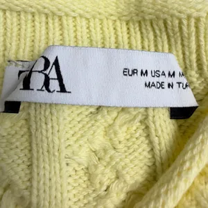 Zara Vest Cable Knit Yellow Fisherman Sweater Vest Tank Top Fall Chunky‎ Preppy thumbnail 3