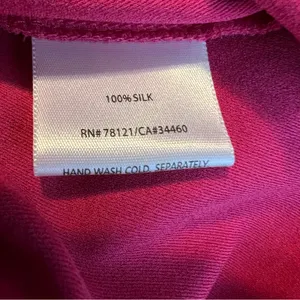 Eileen Fisher 100% Silk Size Medium Scoop Neck Extra Long Tank Top In Hot Pink thumbnail 5