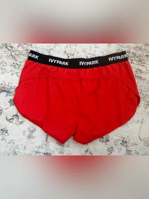 IVY PARK Red Women’s Athletic Running Shorts with Branded Waistband thumbnail 2