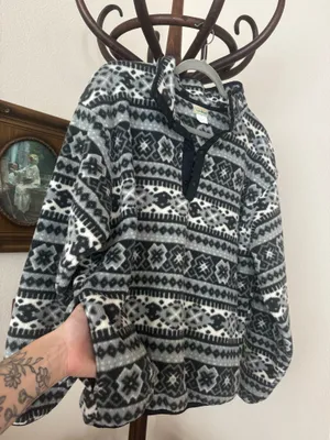 LL Bean Mockneck Fleece Half Button Jacket thumbnail 4