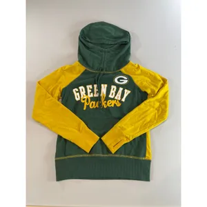 NFL Team Apparel Lightweight Hooded Long Sleeve Top Green Yellow Womens Size M thumbnail 7
