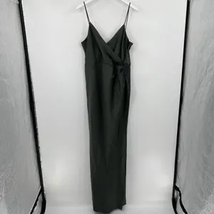 BHLDN Size 14‎ Freya Satin Charmeuse Maxi Slip Dress Moss Green Bridesmaid NWT thumbnail 3